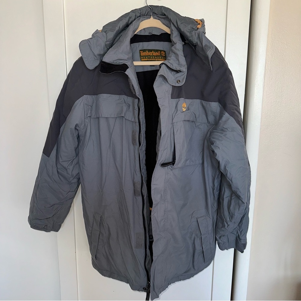 Timberland Weather Gear Waterproof Utility Jacket Grey/Blue Size: Medium - Picture 2 of 13